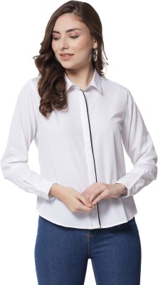 TREND ARREST Women Solid Formal White Shirt