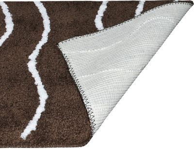 MODERN FAB Microfiber Bathroom Mat(Coffee, Medium)