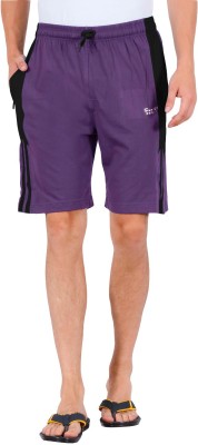 GENX Striped Men Purple Bermuda Shorts