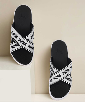 PUMA Women Platform Slide Tape Slides(White , 4)