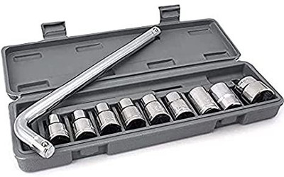 PINZOR 10 pcs tool kit Wrench socket Spanner Set Automobile car & bike Repair Tool Box Socket Set(Pack of 1)