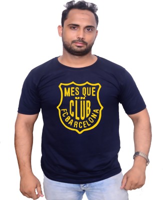 MJ UNIQUE CLUB Graphic Print Men Round Neck Blue T-Shirt