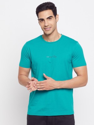 Harbor N Bay Solid Men Round Neck Green T-Shirt