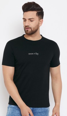 Harbor N Bay Solid Men Round Neck Black T-Shirt