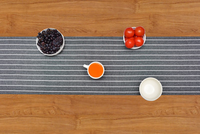 CRAZYWEAVES Grey 152 cm Reversible Table Runner(Cotton)