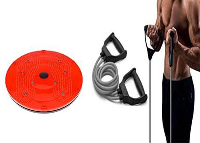 Hsp enterprises Combo of Tummy Twister with Toning Resistance Bands Ab Exerciser(Red, Grey)