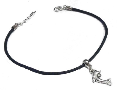 Gurjari Jewellers DOLPHIN Hanging Black Thread Anklet Fabric Anklet Cotton Dori Anklet