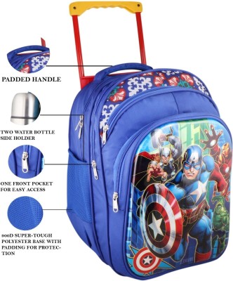 Skyrun school bag|(Class 1st-8th Std |Primary |kids travel Waterproof Trolley(Blue, 30 L)