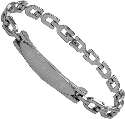 M Men Style Metal, Stainless Steel Rhodium Bracelet