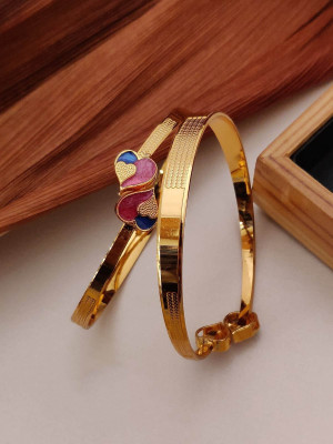 SHIVAY FASHION HUB Alloy Beads Gold-plated Bangle Set(Pack of 2)