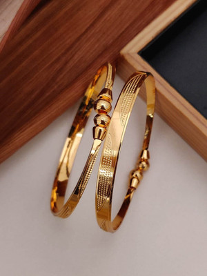 SHIVAY FASHION HUB Alloy Beads Gold-plated Bangle Set(Pack of 2)