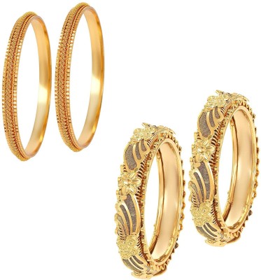 Dzinetrendz Brass Gold-plated Bracelet Set(Pack of 2)