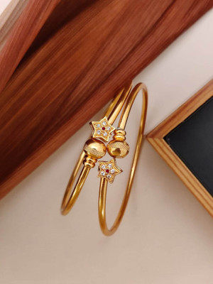 SHIVAY FASHION HUB Alloy Beads Gold-plated Bangle Set(Pack of 2)