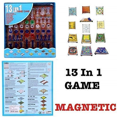 Divykri 13 in 1 Family Board Game Including Chess, Snakes-Ladders and many more Board Game Accessories