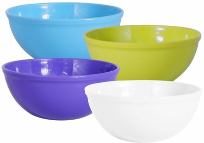 Wonder Plastic Mixing Bowl Plastic Sigma 1000 Microwave Safe Bowl Set, 4 Pc,650 ml, Cyan Green White Violet(Pack of 4, Multicolor)