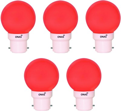 Onas 0.5 W Standard B22 LED Bulb(Red, Pack of 5)