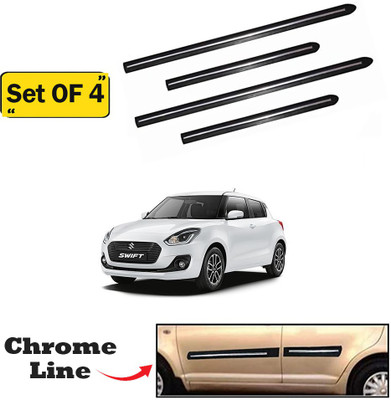KRISHNA AUTO Car Door Side Chromeline Beeding Compatible for Maruti swift 2018-22 set of 4 Car Beading Roll For Door(5 m)