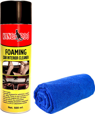 KANGAROO Foaming Car Interior Cleaner Spray 500 ML With Microfiber Towel Foaming Car Spray 500 ML (Pack of 1 ) Vehicle Interior Cleaner(500 ml)