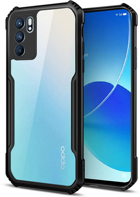 Flipkart SmartBuy Back Cover for Oppo Reno6 5G(Black, Transparent, Pack of: 1)