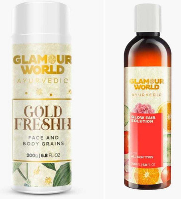 Glamour World Ayurvedic Gold Fresh & Glow Fair Solution - For Skin Brightening(2 Items in the set)