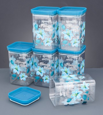 Lion Lender Plastic Grocery Container  - 1100 ml(Pack of 6, Blue)