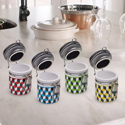 Kookee Ceramic Utility Container  - 100 ml(Pack of 4, Multicolor)
