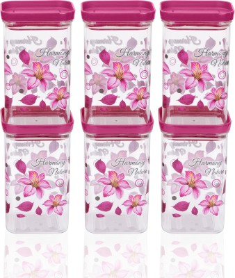 NORVIUM Plastic Grocery Container  - 1100 ml(Pack of 6, Pink)