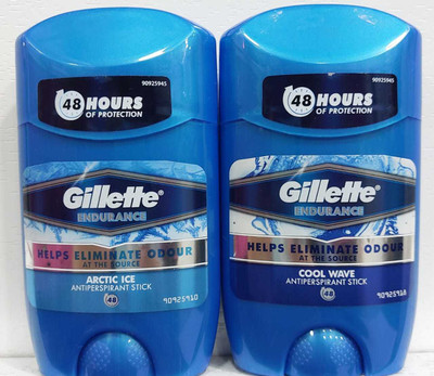 GILLETTE Endurance Arctic ice and Cool Wave Antiperspirant Stick 2×48 gm Deodorant Stick – For Men (96 g, Pack of 2)