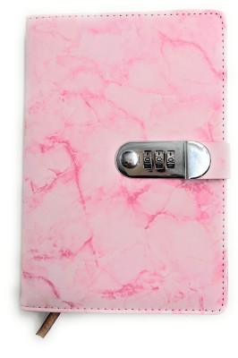 24x7eMall lock diary A5 Diary Ruled 230 Pages(Pink)