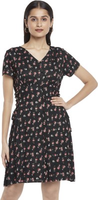 PEOPLE Women A-line Black Dress