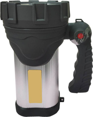 GLOWISH PORTABLE LONG RANGE 300 METER HIGH POWER PROFESSIONAL SEARCHLIGHT FOR OUTDOOR HIKING CAMPING 12 hrs Torch Emergency Light(Black)