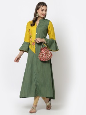Yellow Cloud Flared/A-line Gown(Green)