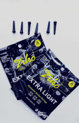 Ziko Acoustic ZIKO0 BLACK 2 PCS AND BRIDGE PINNN Guitar String(6 Strings)