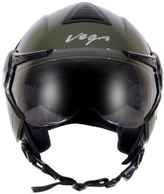 VEGA Verve Open Face Helmet (Women's, Dull Army Green, M) Motorsports Helmet(Dull Army Green)