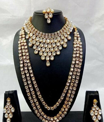 BJ JEWEL Alloy Gold-plated Gold, White Jewellery Set(Pack of 1)