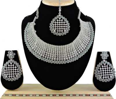VATSALYA creation Alloy Gold-plated Grey, White Jewellery Set(Pack of 1)
