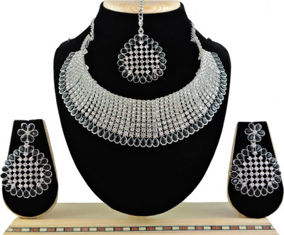 VATSALYA creation Alloy Gold-plated Black, Silver Jewellery Set(Pack of 1)