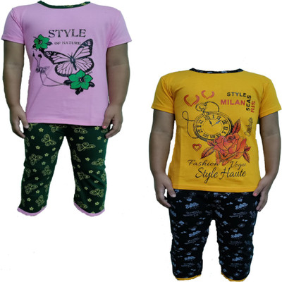 NK TRENDZ Boys & Girls Casual T-shirt Track Pants(Multicolor_9)