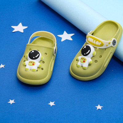 Yellow Bee Boys Sling Back Clogs(Green , 4-4.5 Years)