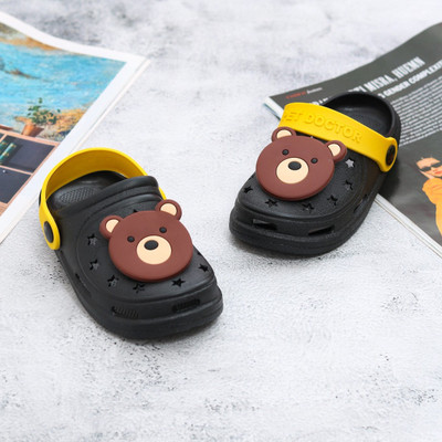 Yellow Bee Boys Sling Back Clogs(Black , 4.5-5 Years)