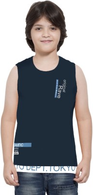 MANIAC Vest For Boys Pure Cotton(Dark Blue, Pack of 1)