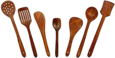 APEX ARTS WOODEN COOKING SPOON SETS OF 7 SHEESHAM Kitchen Tool Set(Brown, Cooking Spoon)
