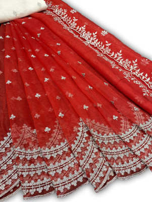 lalu creation Embroidered Semi Stitched Lehenga Choli(Red)