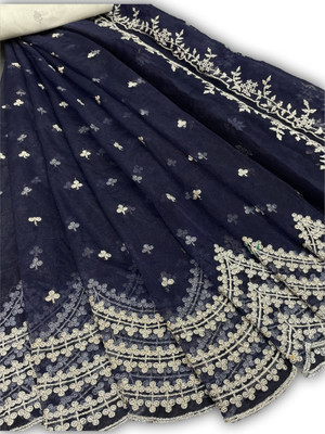 lalu creation Embroidered Semi Stitched Lehenga Choli(Blue)