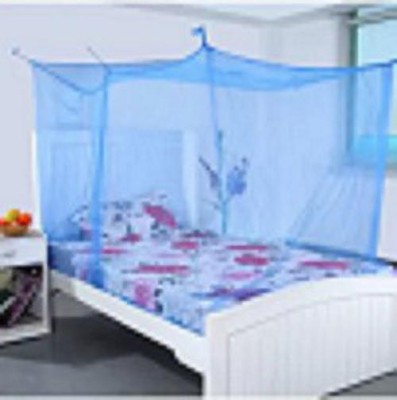 M H Collection HDPE - High Density Poly Ethylene Adults Washable High Density Poly Ethylene Adults Mosquito Net Single Bed (3x6.5 ft) Mosquito Net(Blue, Bed Box)