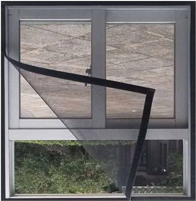 lkg enterprises Polyester Adults Washable 4*4 black window mosquito net Mosquito Net(Black, Frame Hung)