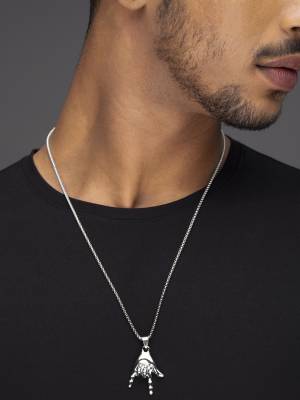 Roadster Roadster Mens Silver Plated Chain With A Yo Yo Pendant Design. Silver Plated Alloy Chain Set