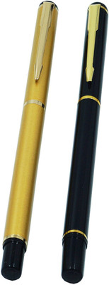 Lestylo Premium 801 Gold & Black Color Set of 2 Metal Body Executive Gift Collection Roller Ball Pen(Pack of 2, Ink Color - Blue)