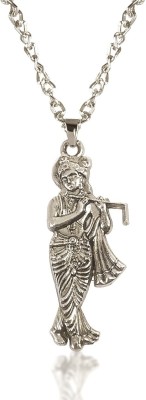 Stylewell Silver God Lord Shri Krishna/Thakur Ji/Govinda With Basuri/Murli Locket Pendant Stainless Steel Pendant Set