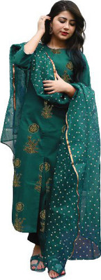 SHRI KRISHNA FABRIC Printed Kurta, Trouser/Pant & Dupatta Set